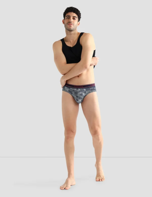 U.S. Polo Assn. I615 Men's Printed Briefs Gray