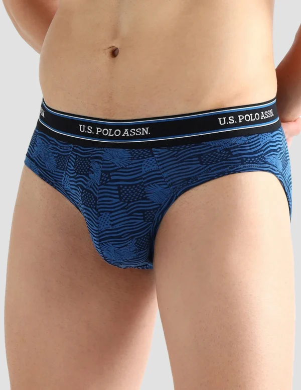 U.S. Polo Assn. I615 Men's Elasticized Waist Printed Cotton Briefs
