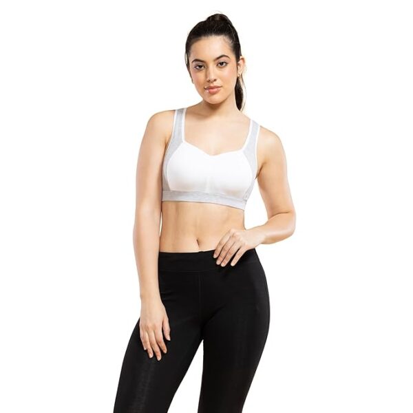 Enamor SB38 Women's Cotton Medium Impact Sports Bra White